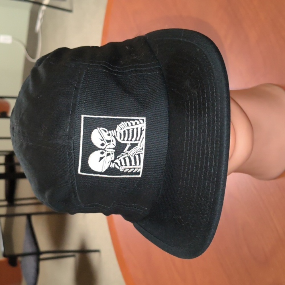 Covid-19 5-Panel Embroidered Skeletons Strapback Hat Cap